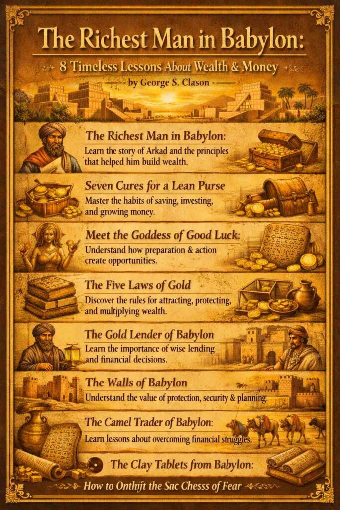 The richest man in babylon summary infographics