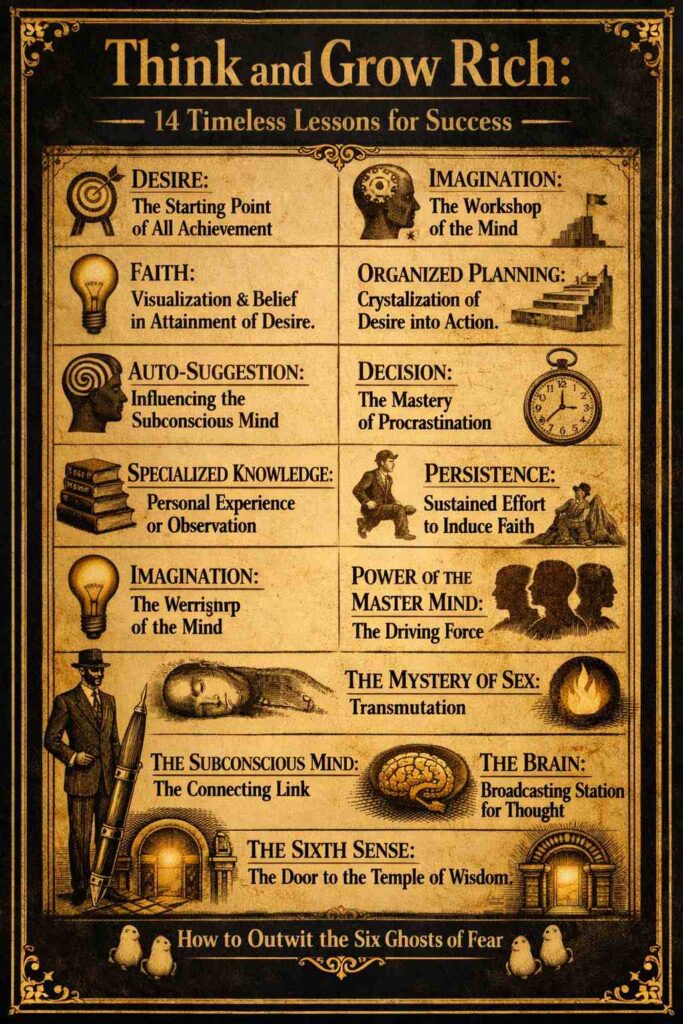 Think and Grow Rich summary infographics