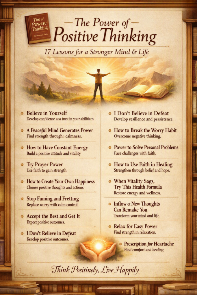 tHE POWER OF POSITIVE THINKING SUMMARY INFOGRAPHICS